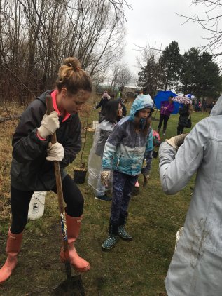 schoolKids planting Trees at Pocock