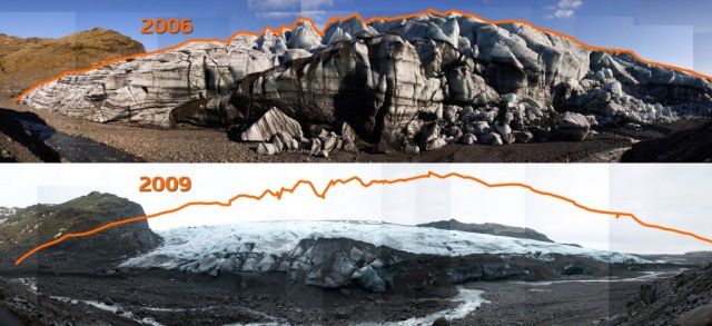 Solheim Glacier 2006 to 2009